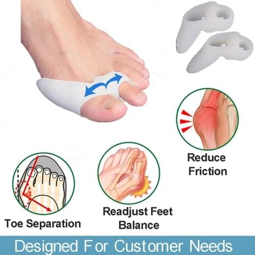 2pcs Silicone Gel Thumb Corrector Foot Care Relief Pads Bunion Little Toe Protector Separator Hallux Valgus Finger Straightener