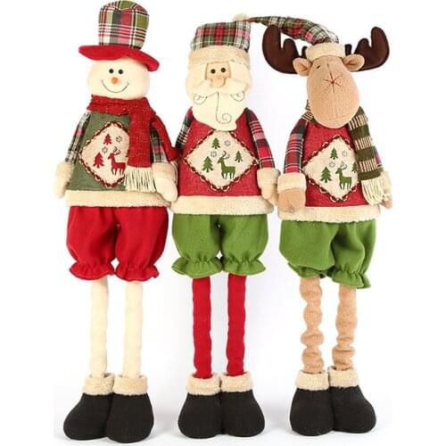 80cm telescopic pole Christmas ornament Santa doll Christmas decoration Christmas doll piece