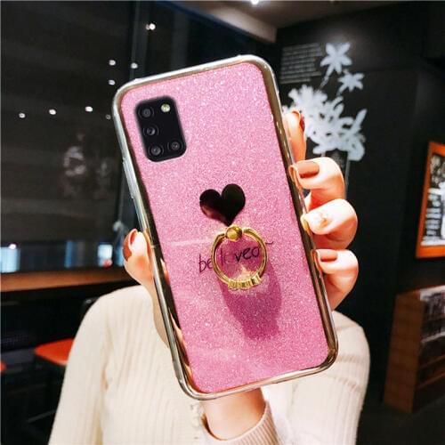 Bling Glitter Cover For Samsung Galaxy M31 M21 M11 A01 A21 A31 A41 A51 A71 A20S A20 A30S A30 A50 A70 S20 Plus Case Stand Holder