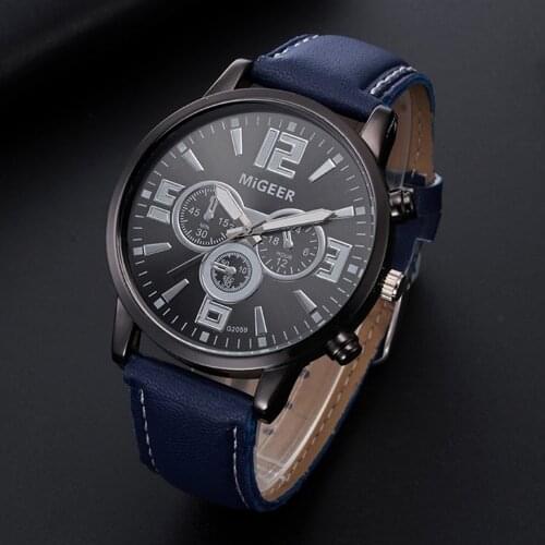 Trendy Mens Leather Military Alloy Analog Quartz Wrist Watch Business Watches Automatic Luxury Clock Men Waterproof Mechanic