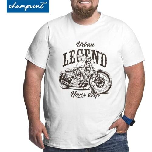 Mens T-Shirt Legend Motorcycle Funny Cotton Big Tall Tee Shirt Short Sleeve T Shirt Crewneck Tops Plus Size 4XL 5XL 6XL