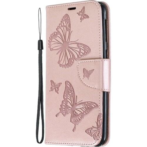 30pcs/lot Butterfly Grain Wallet Leather Stand Case for Samsung Galaxy M30 M20 M10 Strip Cover