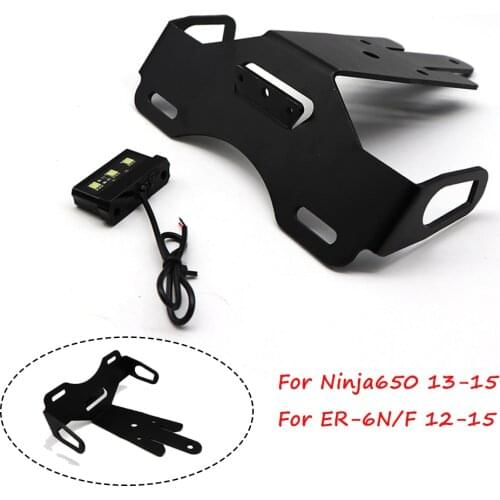 Motorcycle Rear License Plate Holder Frame Bracket with LED Tidy Tail Light For Kawasaki Ninja650 13-15 ER-6N ER-6F ER6N/F 12-15