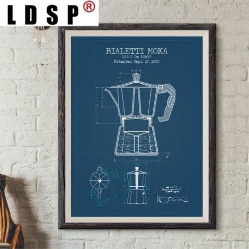 LDSP Abstract Modular Canva Painting Poster Print Bialetti Moka Coffee Pot Sofa Wall Art Picture Home Decor Living Room Unframed
