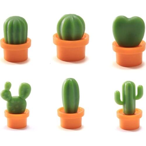 Cactuses Shape Refrigerator Magnetic Stickers 3D Succulent Potted Plant Home Decor Photo Office Message Accessories C1