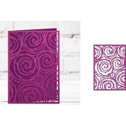 Wrap Swirl Rectangle Hollow Frame Shape Metal Cutting Dies Stencil Scrapbook Album Embossing For Gift Card Making Handcrafts