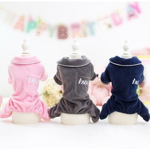 New Dog Pajamas Flannel Pet Clothes For Small Dogs Cat Jumpsuit Chihuahua Puppy Spring And Autumn Housecoat
