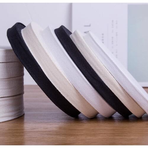New 6-50mm 100% Cotton Herringbone Belt Cloth Belt Hemming Strip Marching Pure Cotton Webbing Leggings with Hemming Cloth