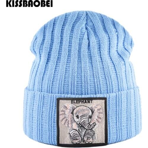 Unisex Beanie For Men Animal Winter Caps Women SKullies Beanies Cuffed Knit Hats chapeau femme Embroidered Thick Warm Hat