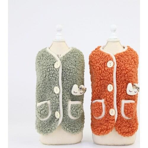 Pet Dog Clothes Warm Fleece Puppy Vest Chihuahua Button Coat Pet Clothing For Small Medium Dogs Cats Coats French Bulldog Jacket