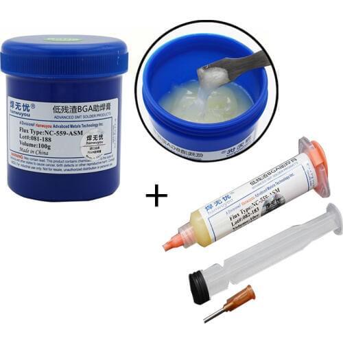 Solder Paste Lead Free Welding Advanced Oil Soldering Flux NC-559-ASM 10cc 559 solder paste piston needles for BGA PCB