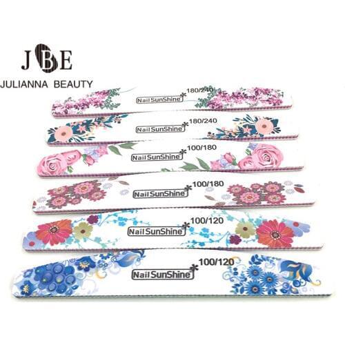 60Pcs/lot Sandpaper Nail Files For Manicure Gel Polish Buffer Buffing Colorful Nail Files multi Grit lime a ongle professionel