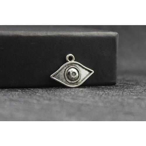 Antique Silver Plated Zinc Alloy Evil Eye Charm Pendant For Jewelry Making DIY Handmade Craft 15pcs/lot ZA1477