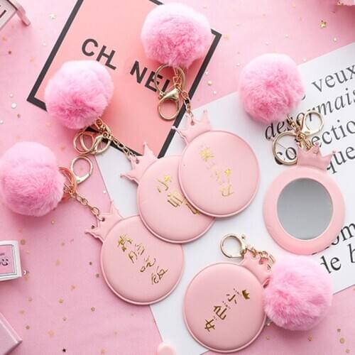 Mini Portable Makeup Mirror Cartoon Pattern Compact Pocket Cosmetic Mirror Cute Round Mirrors Beauty Skin Care Tools