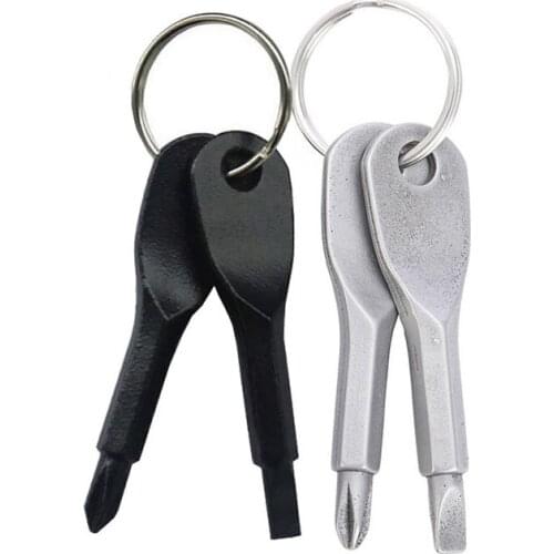 Portable Phillips Slotted Screwdriver Keyring Hike Outdoor Multi Mini Pocket Repair Tool