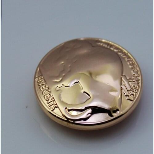 KBC02) 10pc 3/4'' Buffalo Head Concho Leather belt concho Screwback Gold