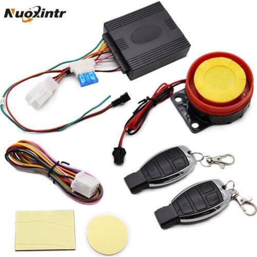 Nuoxintr 12V Motorcycle Anti-theft Horn Motocross Security Alarm System Bike Remote Control Engine Start Keyless Entry