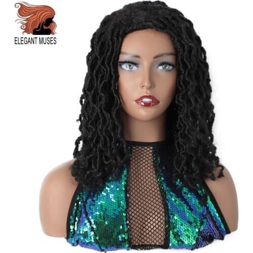 Short Dreadlock wigs Synthetic Faux Locs Wigs Braiding Crochet Twist Hair Wig 12inch For Black Women/Men