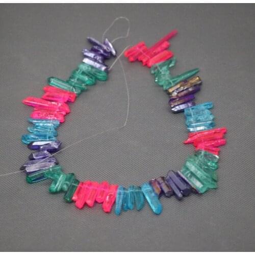 Mixed Healing Crystal Quartz Bead, Top Drilled Matt Point Pendant, Rock Fashion Women Fine Jewelry Necklace Stone-Kindgems