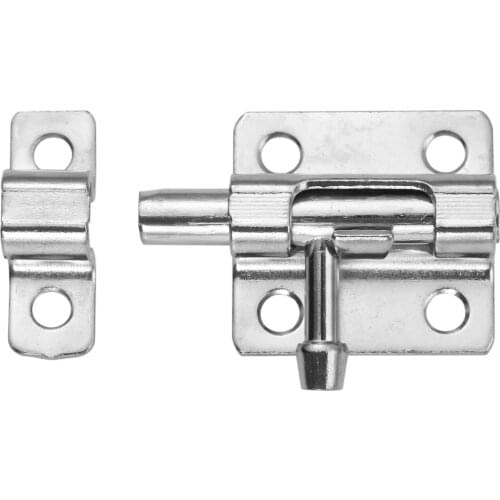 DRELD Solid Sliding Bolt Latch Hasp Staple Gate Safety Lock Silver Metal Door Bolts Latch Door Hardware with Screws 41*30mm