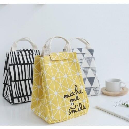 Handbag lunch box bag insulation cotton hemp when the bag student lunch box bag more with the bag eco friendly bread bags