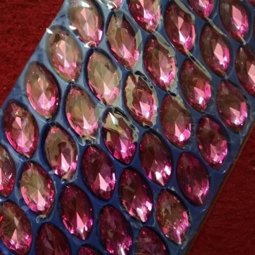 TopStone Dark Rose Color Navette Glass Crystal Stone 18x9,15x7,27x13,32x17mm Pointed Back Marquise Rhinestone Dress Making