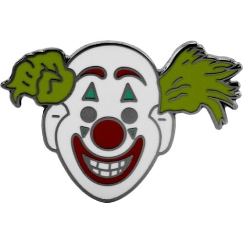 Funny Circus Actor Theme Brooches Jewelry Cute Joker Face Design Metal Enamel Lapel Pins