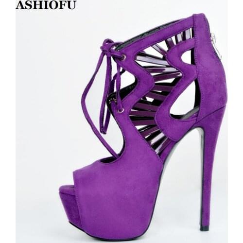 ASHIOFU New Style Handmade Womens High Heel Sandals Classic Peep-toe Party Prom Dress Shoes Evening Dating Fashion Sandal Shoes