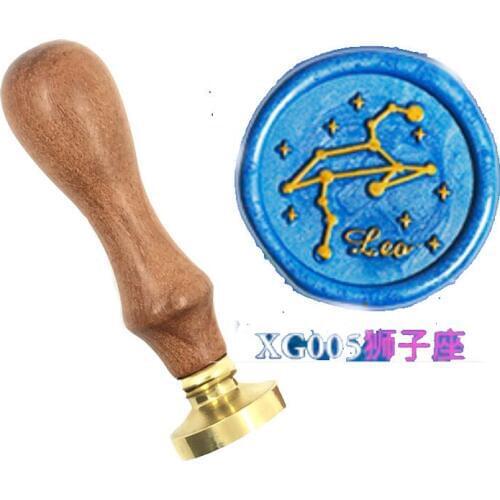 Star zodiac signs wax seal copper brass stamp wood handle,DIY Scrapbooking Hydrangea copper head,Vintage spoon high quality05
