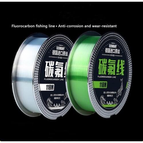 1PCS 118m Fluorocarbon Fishing Line Carbon Fiber Leader Line Fly Fishing Line Super Strong Multifilament Front Wire Line