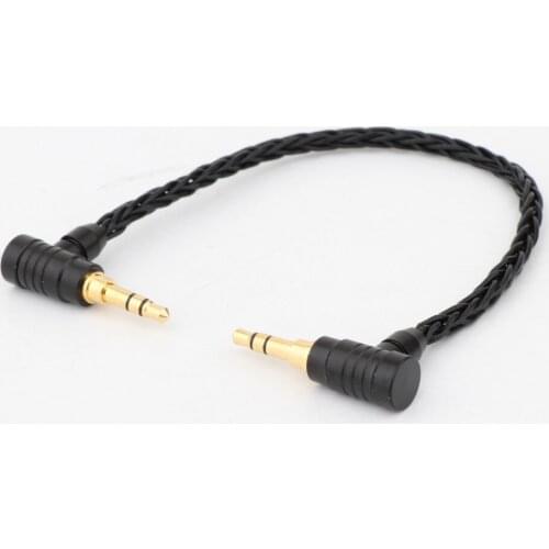 10cm 3.5mm Male to 3.5mm Male 8cores Silver Plated 3.5 mm Stereo Audio Hifi Audio cable car AUX wire cable