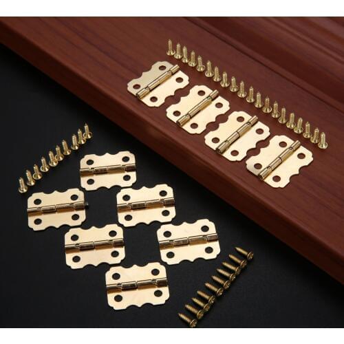 10Pcs Golden Metal Hinges Cabinet Drawer Door Hinges 4 Holes Hinges Antique Vintage Butterfly Hinge Furniture Hardware 25*20mm