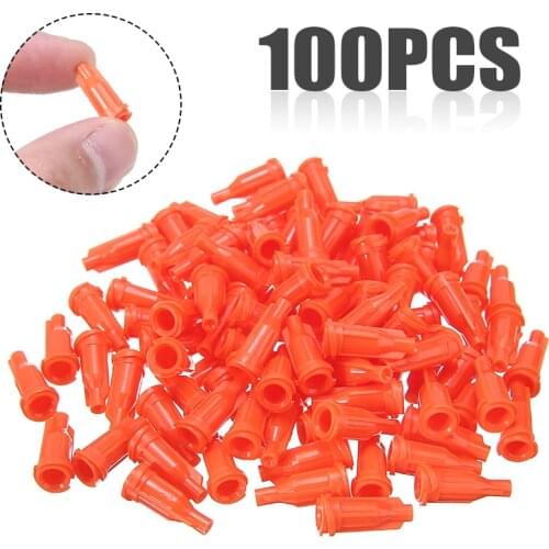 100pcs New Luer Lock Syringe Tips Caps Industrial Injector Dispensing Needle Sealing Plug Orange Syringe Cap