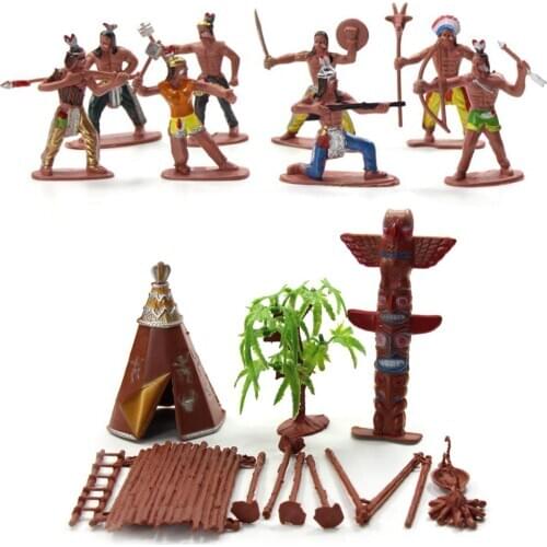 13Pcs/Set Indian Tribes Figures Model Home Desk Decor DIY Scenery Accessory