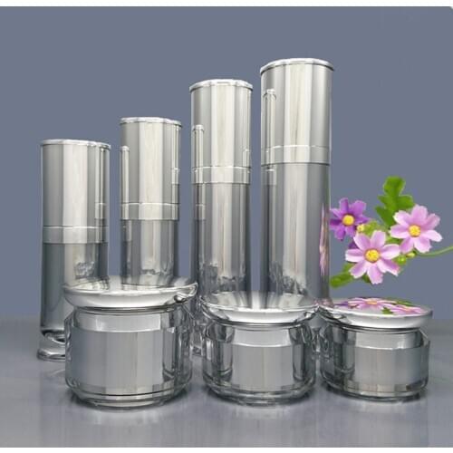 15g 30g 50g Reverse Side Silver Acrylic Cream Jar Empty Cosmetic Container Jar Lotion 30 50 80 120 ml Pump Bottle Spray Atomizer