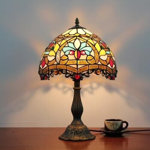 16inch Luxury tiffany Baroque style table lamp retro decoration bedroom bedside lamp