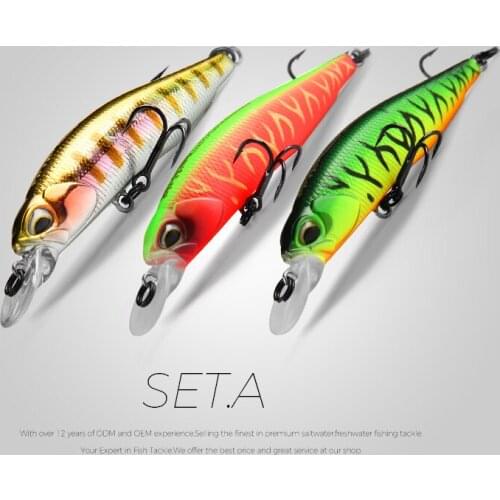 BEARKING 3pcs per set 63mm 5g Hot SP fishing lures professional UV colors minnow crank Magnet system wobbler model crank bait