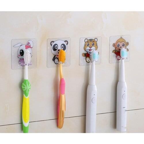 4pcs Toothbrush Holder Tooth Brush Storage Rack Transparent Panda Travel Stand Toilet Shaver Organizer Kids Bathroom Accessories