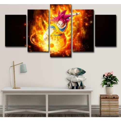 No Framed Canvas 5Pcs Gift Ultra Instinct Japan Anime Wall Art Posters Pictures Paintings Home Decor for Living Room Decoration