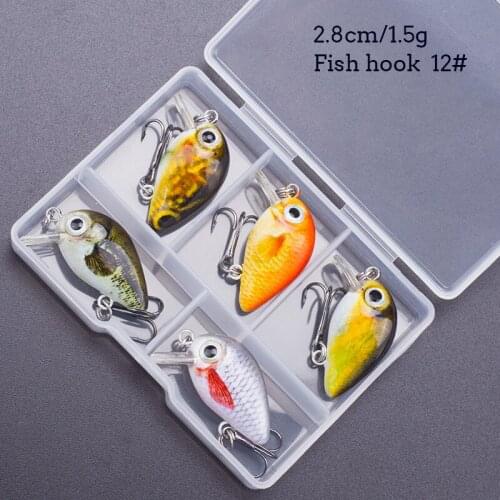 5pcs Mini Crank Bait Floating Wobblers Fishing Lure Set Wobblers Artificial Bait 1.5g/28mm Realist Fake Fish Hard Lures Minnow