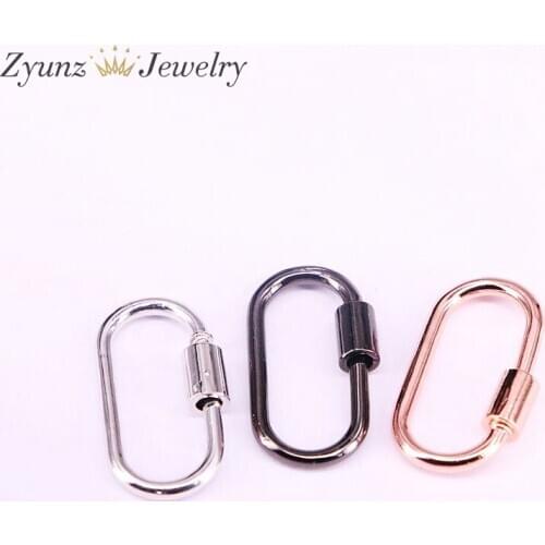 6PCS, 14*26mm, Oval Screw Clasp, Interlocking Clasp Oval Shaped Clasp For Jewelry Making