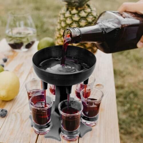 6 Shot Wine Dispenser Glass Plastic Holders for Wine Beer Liquor Beverage Subpackage Rack Party Games Drinking Tools