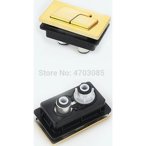 83X45mm Gold color Square Toilet double push button,Toilet water tank cover ABS plastic dual push button flush