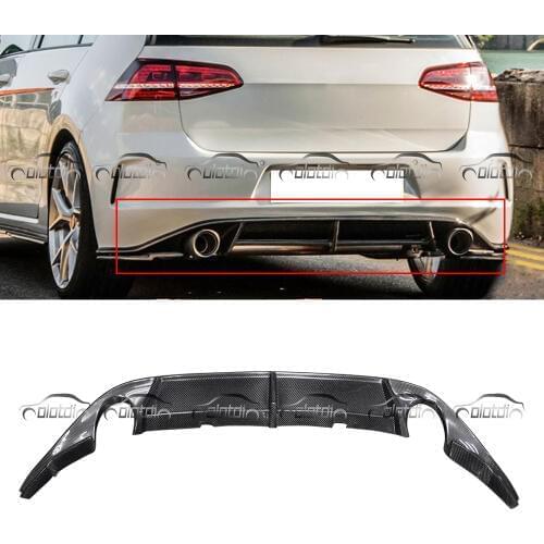 Car Styling Carbon Fiber Rear Lip Bumper Spoiler Diffuser for Volkswagen Golf 7 GT&I only Single Exhaust Tips