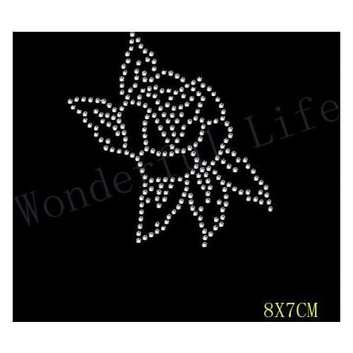 Free Shipping hotfix rhinestones nice flower design Heat transfer design iron on motifs DIY motif