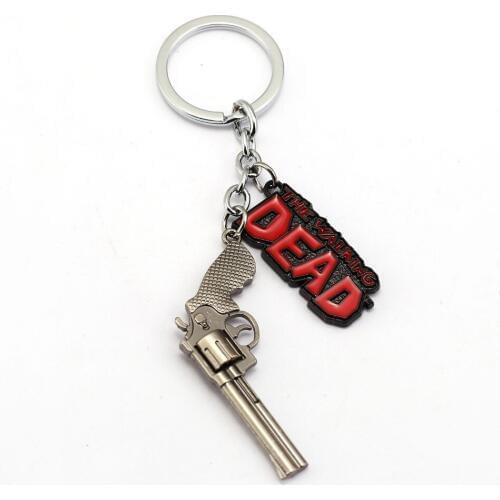 The Walking Dead Keychain Rick Revolver Key Ring Holder Fashion Chaveiro Key Chain Pendant men Gift Jewelry