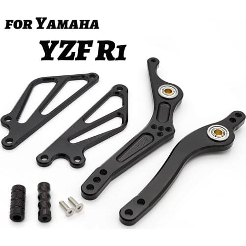 CNC Adjustable Motorcycle Rearset Foot Peg Brake Rear Gear Shift Shifter Lever + Wing For Yamaha YZF-R1 YZFR1 YZF R1 1998-2006