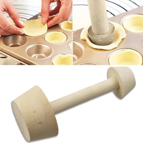Wooden Egg Tart Tamper Portable Double Side Pastry Egg Tart Pusher Eggtart Mold Baking Cake Kitchen Tools Egg Tart Tamper Cake