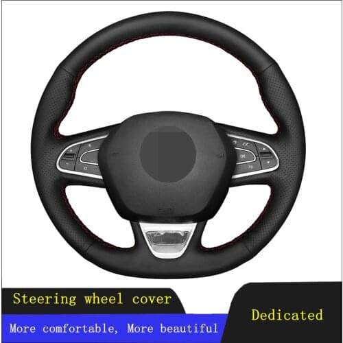 DIY Car Steering Wheel Cover Black Artificial Leather For Renault Megane 4 Grand Scenic Kadjar Koleos Talisman Espace SM6