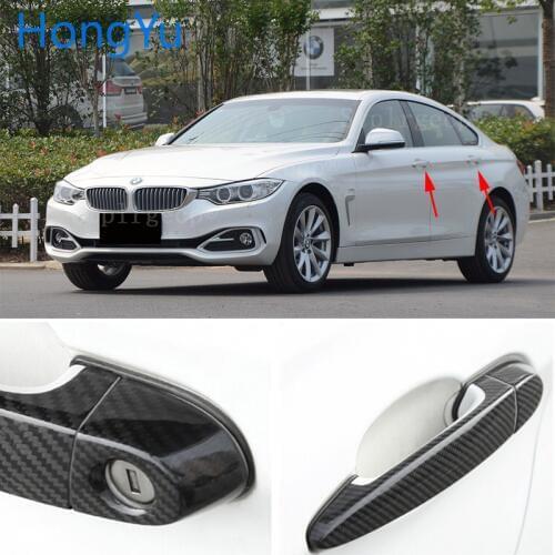 For BMW 4 series F32 F33 F36 428i 420d 435i 420i 440i 425i 430i 2013-19 Carbon Fiber Auto Door Handle Knob Exterior Trim Covers
